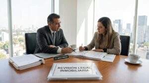 abogado revisando contrato de compraventa inmobiliaria