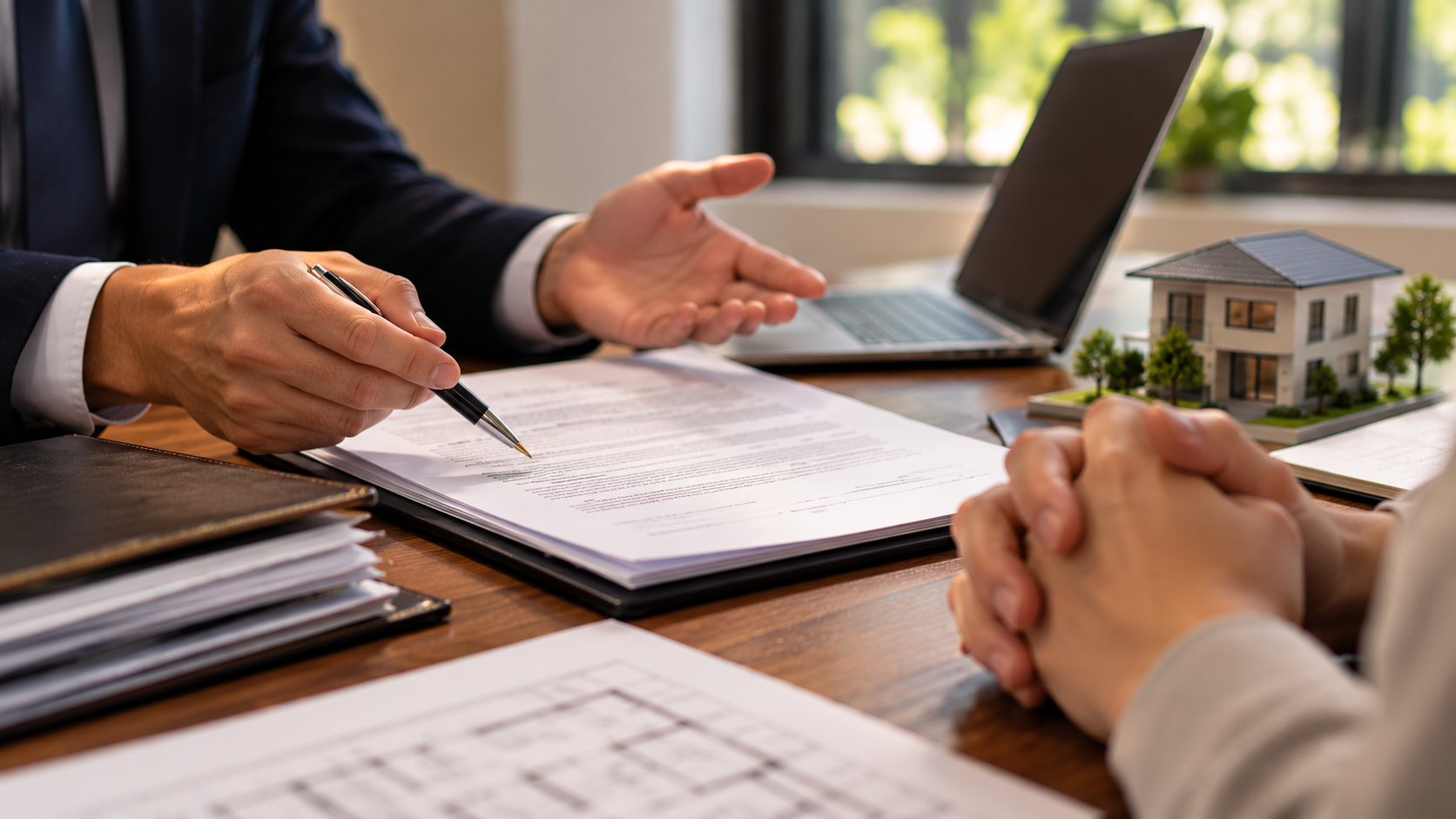 Abogado revisando escrituras y documentación registral para prevenir un fraude inmobiliario
